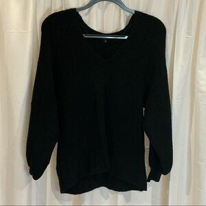 1. State Women's Black V-Neck Sweater w/Balloon Sleeves- Size Small